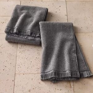 2pk Organic Texture Hand Towel Gray - Casaluna™